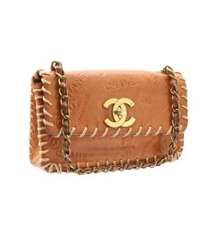 CHANEL VINTAGE CAMEL TAM LEATHER SHOULDER / シャネル