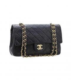 CHANEL 2.55 25CM BLACK SHOULDER